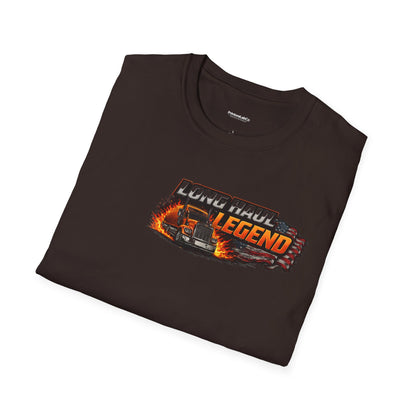 Truck Driver T-Shirt – “No Road Too Long, Just Keep Driving” Long Haul Legend Tee