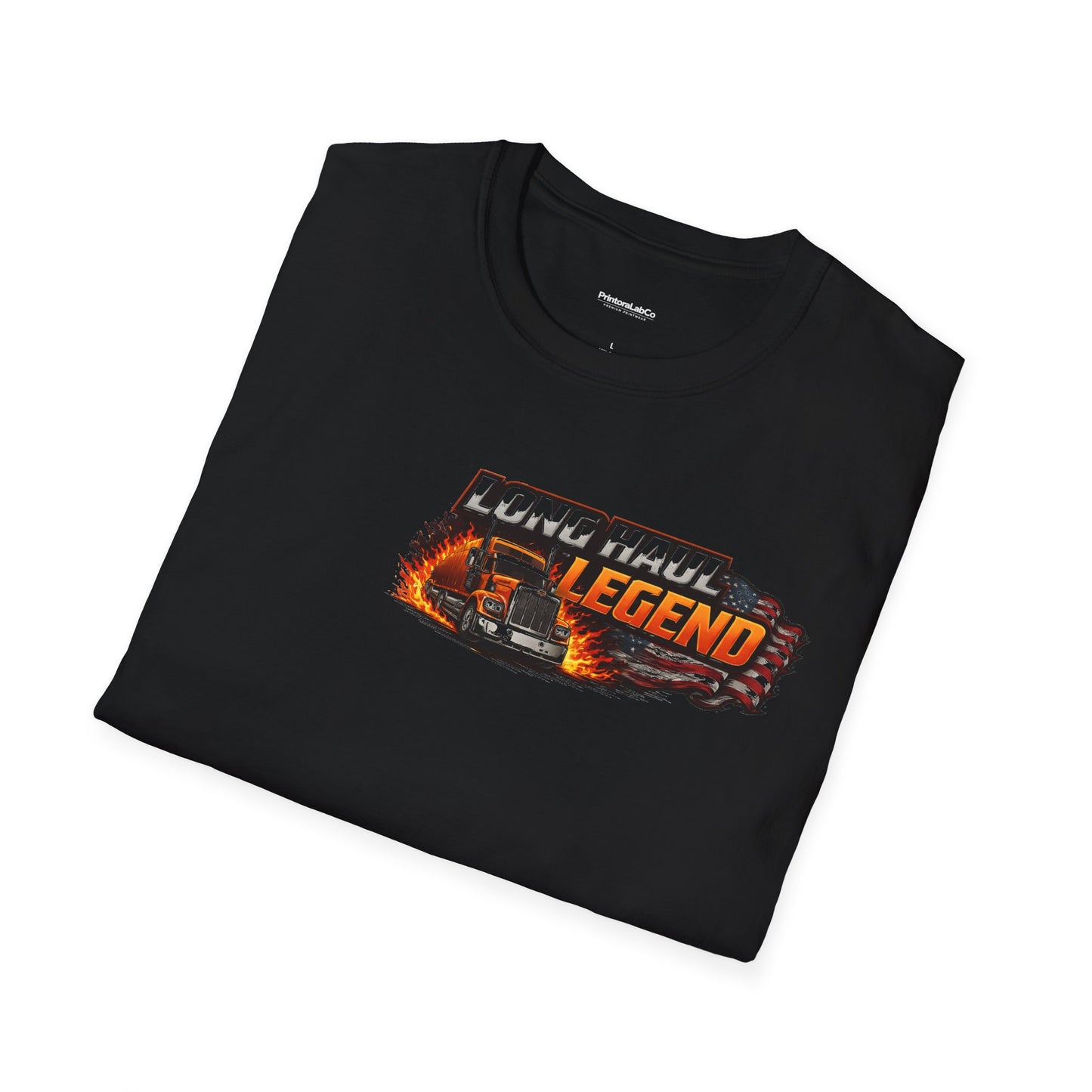 Truck Driver T-Shirt – “No Road Too Long, Just Keep Driving” Long Haul Legend Tee