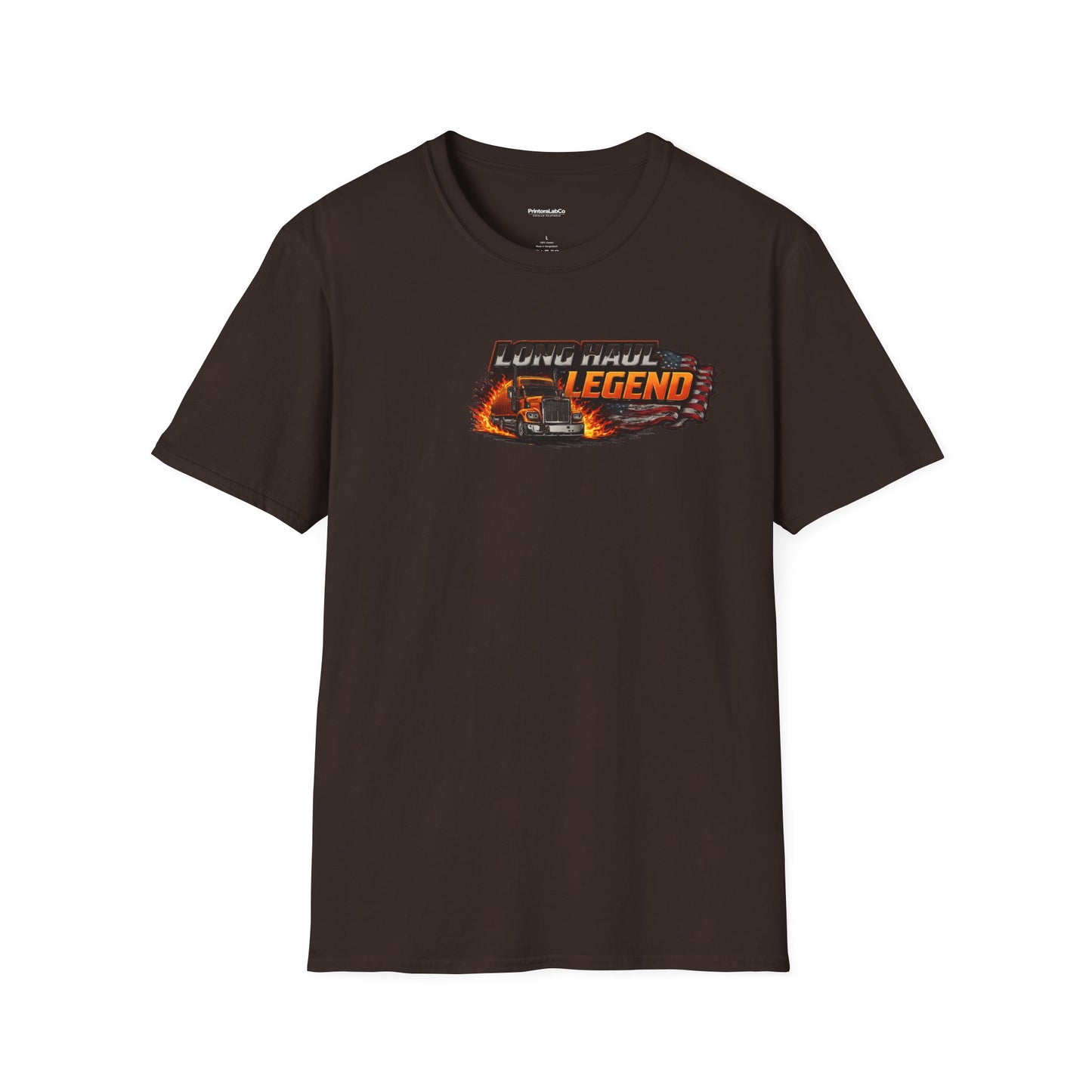 Truck Driver T-Shirt – “No Road Too Long, Just Keep Driving” Long Haul Legend Tee